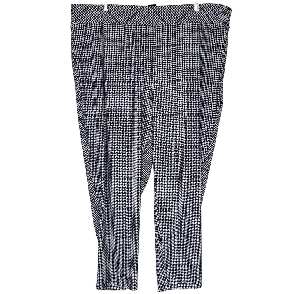 Torrid Black White Plaid Crepe Pull On Tapered Ankle Pant Size 2XL - Picture 2 of 16